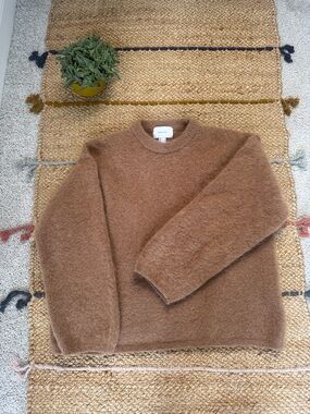 H&M Fuzzy Brown Crewneck Sweater